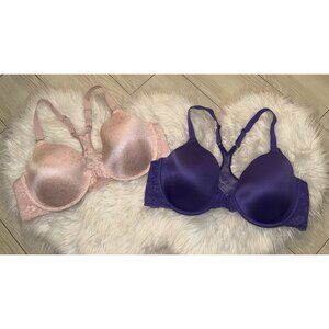 2 Maidenform 07112 One Fab Fit Extra Coverage Racerback Bras Lined UW Womens 38C